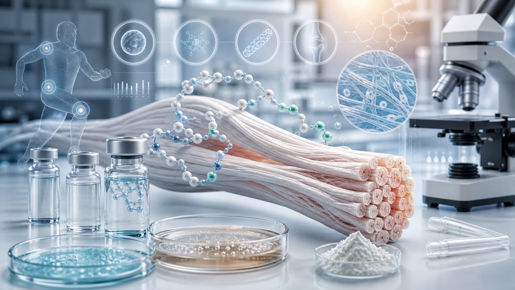 Healing peptide research cover showing tissue repair and molecular recovery visuals