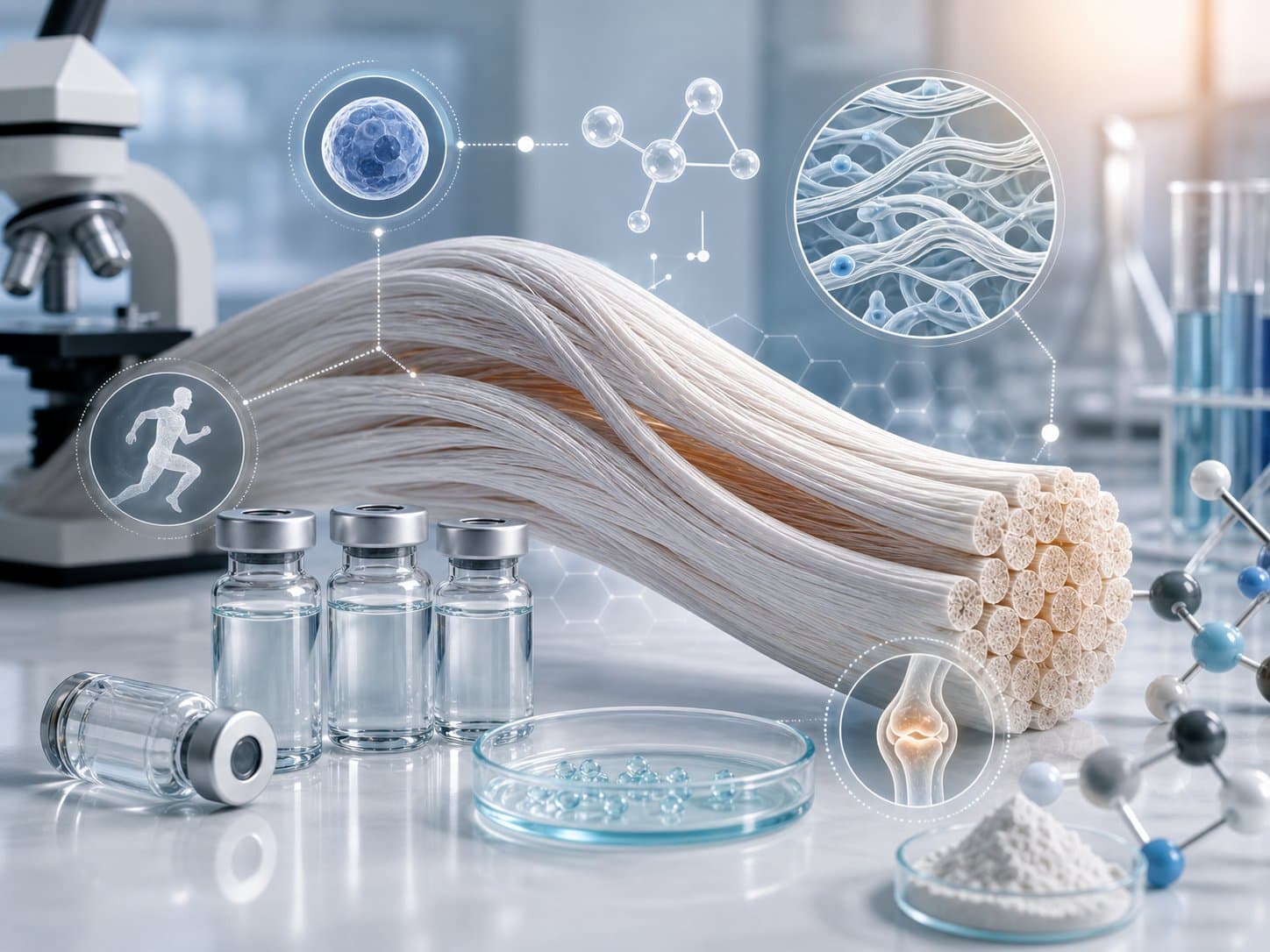 Peptide research visual for tissue healing and recovery